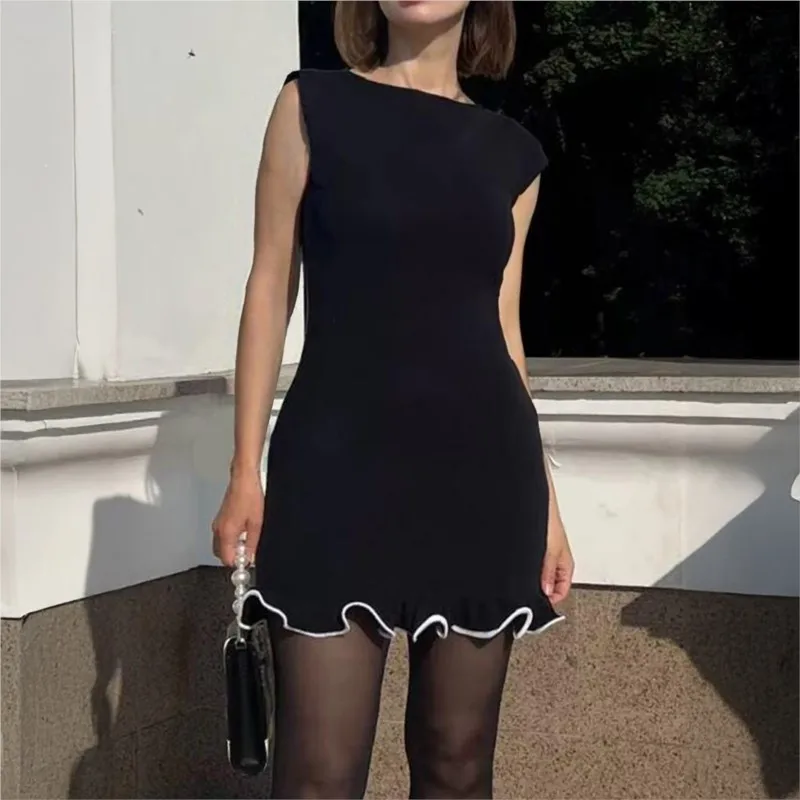 

Women's Elegant Dress 2025 New Spring Summer Latest Temperament Socialite Style Sleeveless Mini Dress Dinner Dress Short Skirt