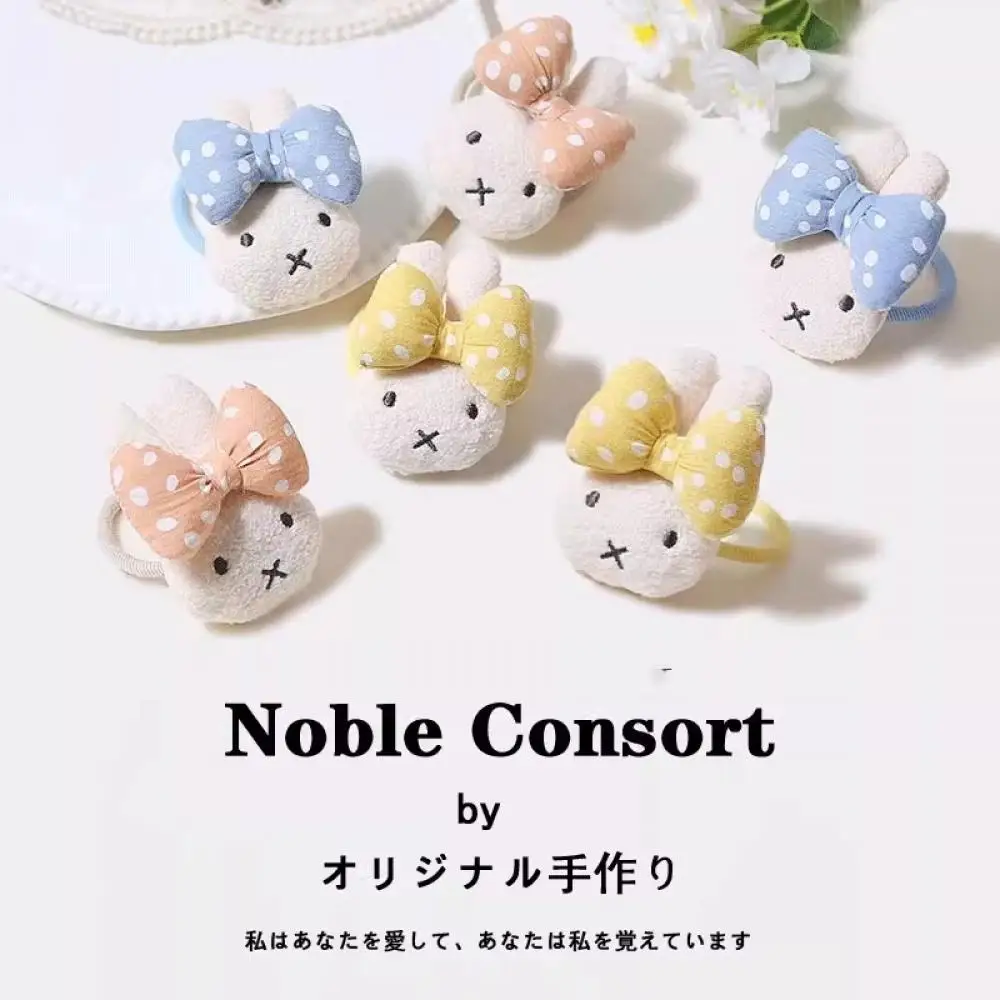 

Cute Miffy Rabbit Elastic Hair Tie Multi Color Cartoon Plush Doll Bow Ponytail Hair Loop Girl Kawaii Hair Accessories Gift