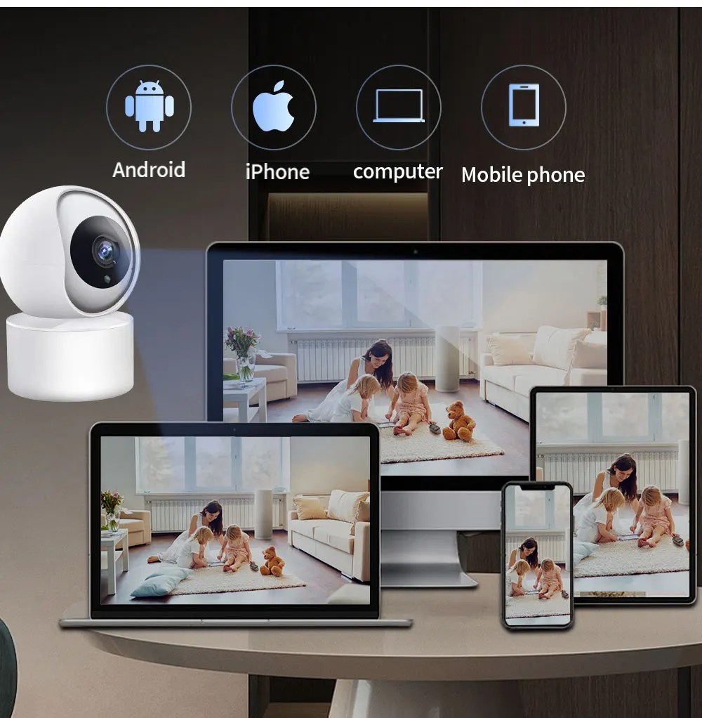 HD 3MP WiFi Camera Home AI Smart Baby Monitor Wireless 2-Way Audio Color Night Vision Home Security Surveillance IP PTZ Camera