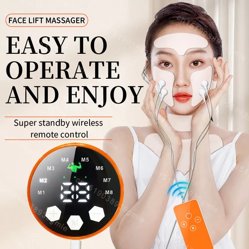 Masajeador de elevación Facial Ems, masaje de belleza para ojos, Estimulador muscular antiarrugas, Estiramiento facial en V, eliminación de papada, estiramiento de la piel
