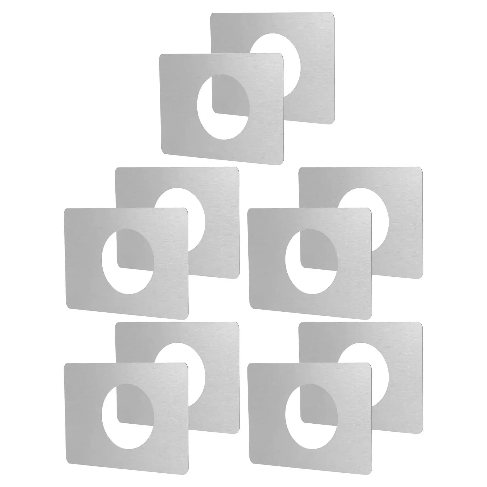 Door Lock Repair Plate 10Pcs Stainless Steel Reinforcement Patch Self Adhesive Lock Hole Cover Fixing Plate