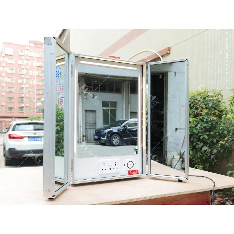 Custom Magic Make-Up Mirror Flight Case Portable Makeup Mirrors Flight Case with Lighting and Power