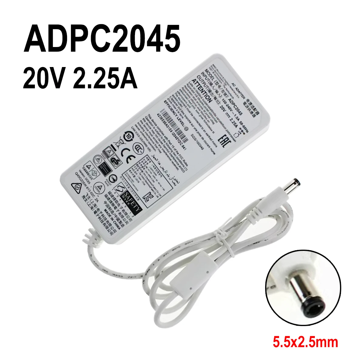 ADPC2045 Original TPV 20V 2.25A AC Adapter Charger for MSI Optix G24C4/G27C4 G272 (3CB5) G241 24