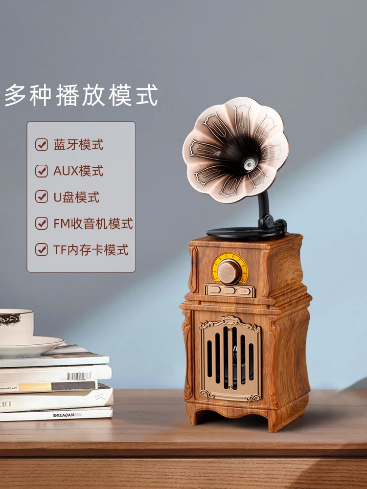 Retro bluetooth speaker radio computer card disk small birthday gift subwoofer mini home stereo