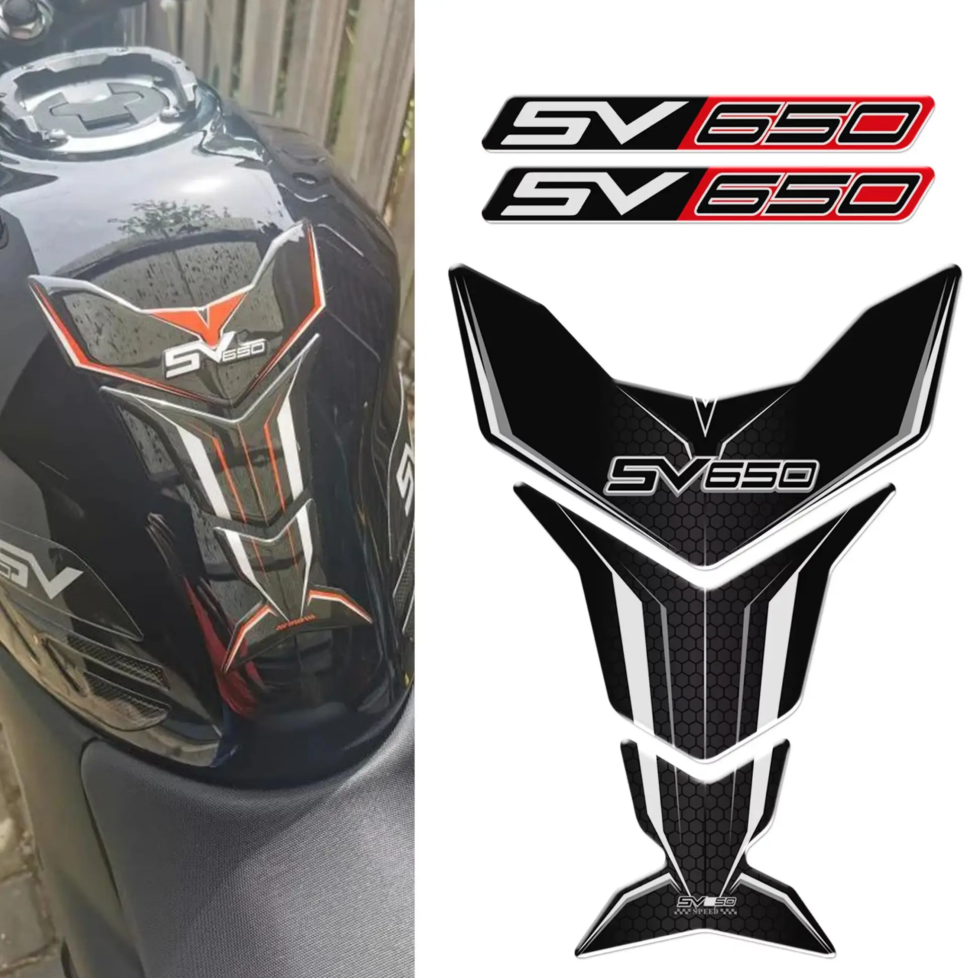 

FIT Suzuki SV650S SV650X SV 650 S X 3d adhesive Stickers decal Tank Pad Tankpad Protector Gas Fuel Oil Kit Knee Fish Bone