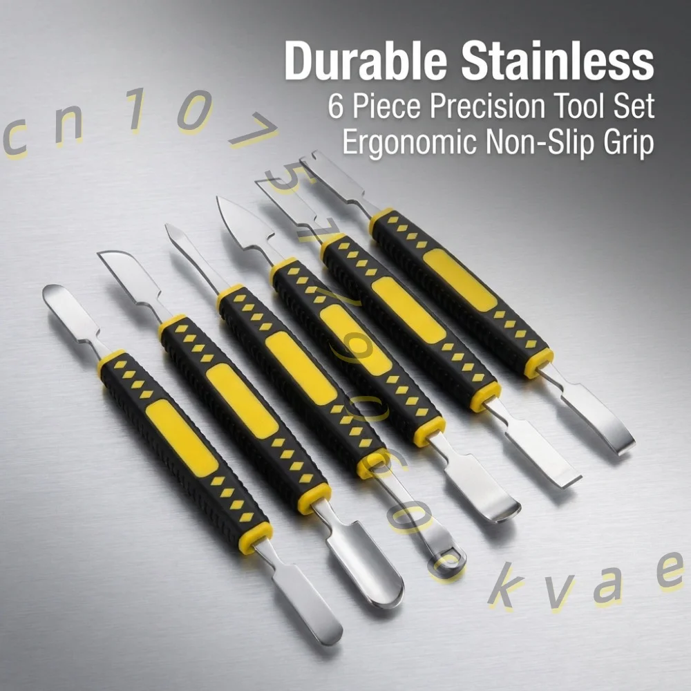 6pcs Metal Spudger Set Precision Pry Tool for Phone Laptop Tablet Disassembly Repair Opening Tool Kit Stainless Steel