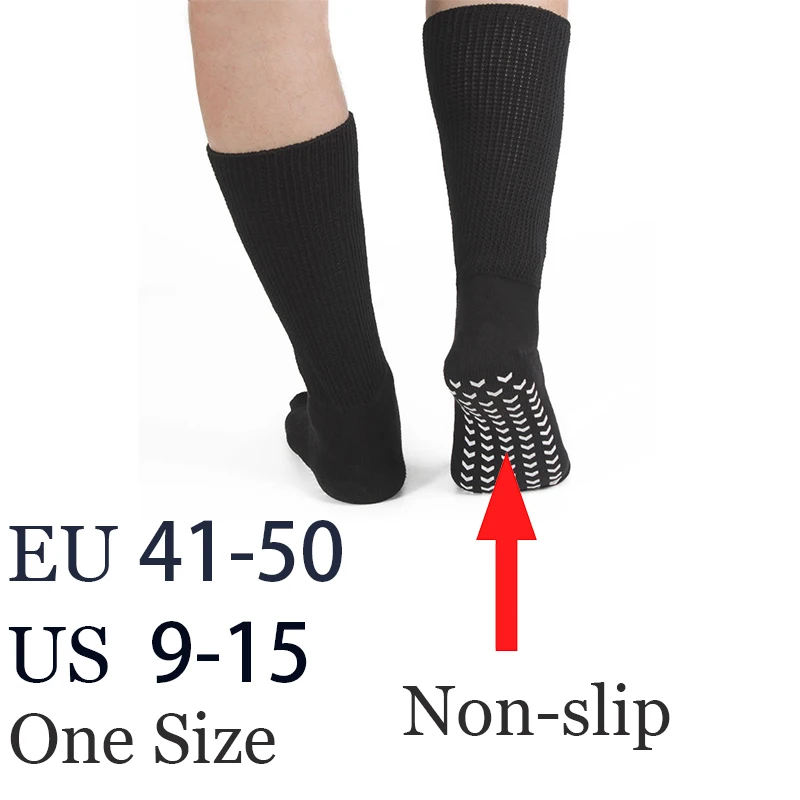 Diabetic Socks Antibacterial Anti-inflammatory Non-slip Non-Binding Super Elasticity Soft Wide Stretchy Healthy Gift For Dad Him