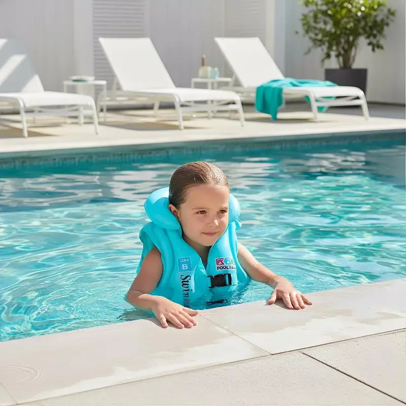 New Kids Inflatable Swimming Vest Life Jacket Portable Adjustable Buoyancy Safety Aid Comfortable Design for Pool Lake Learning
