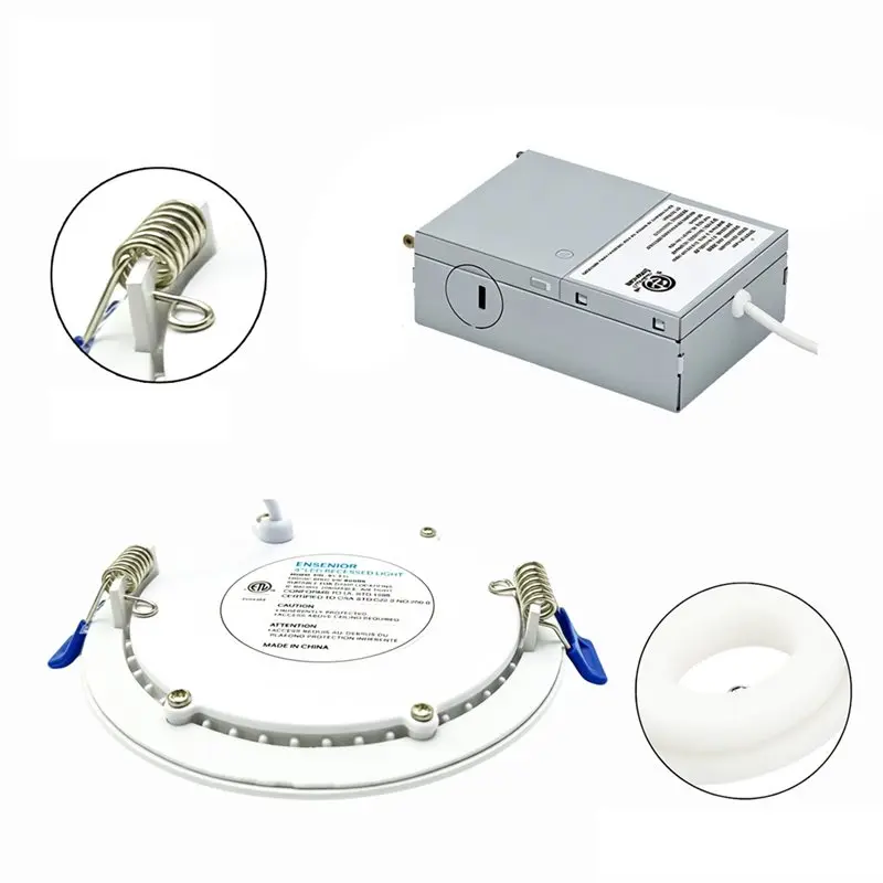 2 Pack 6 Inch LED Recessed Ceiling Light, Canless Design With Junction Box, Dimmable 4000K Cool White, 2 Pieces Included