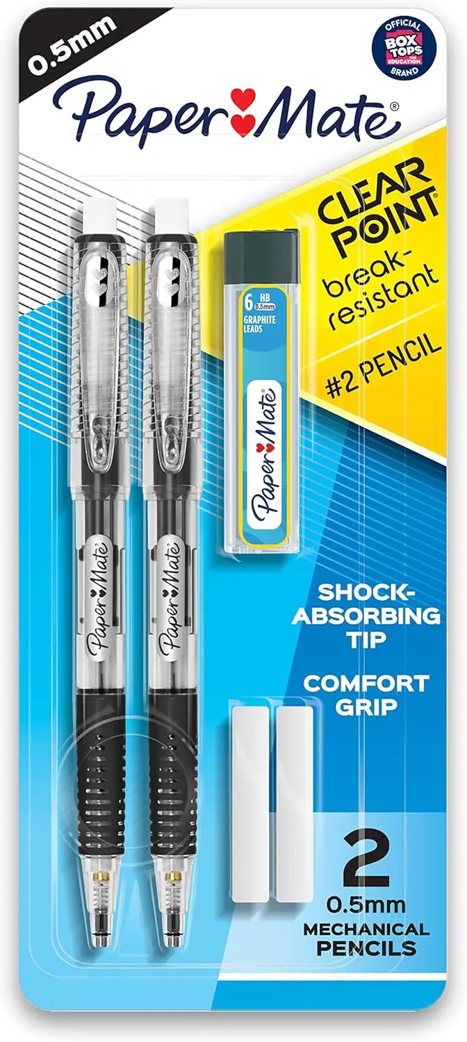 

0.5mm Break-Resistant Mechanical Pencils with Erasers & Lead Refill for School Art Drawing Sketching