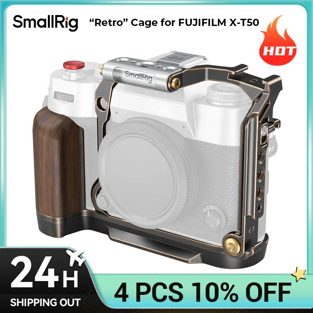 

SmallRig Retro Cage for FUJIFILM X-T50,with Quick Release Plate for Arca-Swiss and Cold Shoe Mount for Microphone and Light 4714