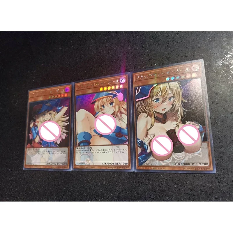 Anime Yu-Gi-Oh DIY ACG Laser Tabletop Battle Game Flash Black Magician Girl Toys for boys Collectible Cards Birthday Present