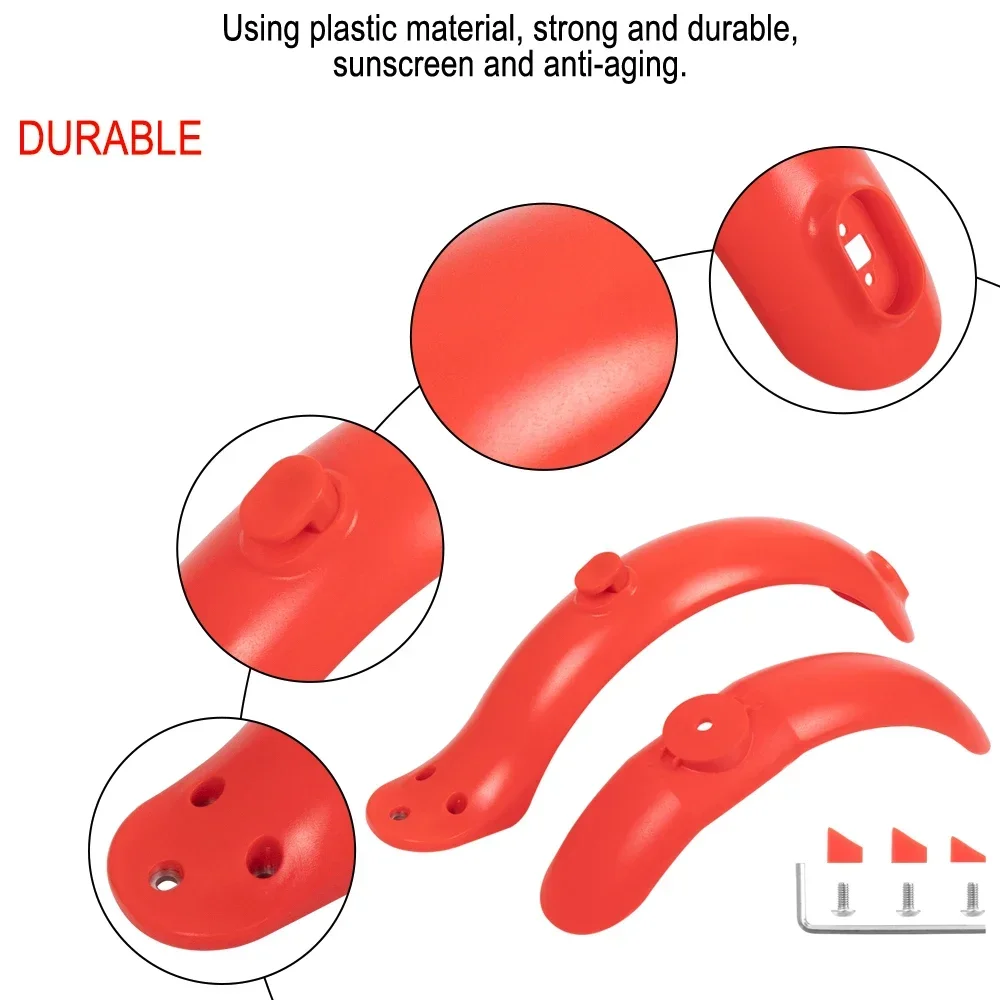 Front Rear Mudguard Tire Splash Fender Guard With Screw Rubber Cap for Xiaomi M365 Pro 1S Electric Scooter Front Fenders