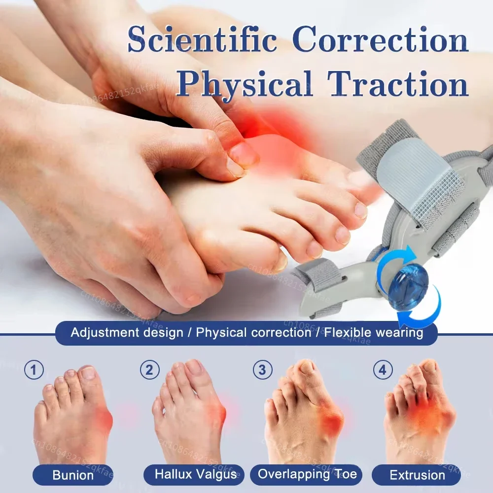 Bunion Corrector Adjustable Hallux Valgu Big Toe Valgus Corrector Rotatable Toe Corrector Straightener Adjustable Toe Correction