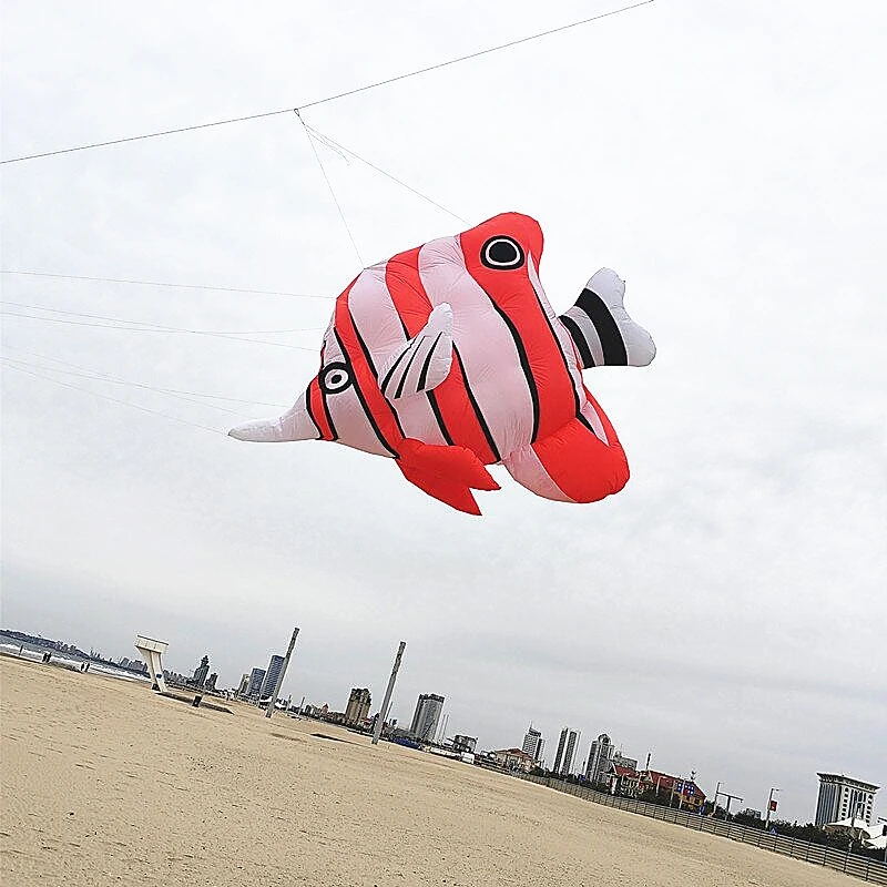 3.5m pesce aquilone ciondolo aquilone maniche a vento aquiloni gonfiabili giocattolo all'aperto sport per adulti drachen fliegen erwachsene kevlar seriale divertente