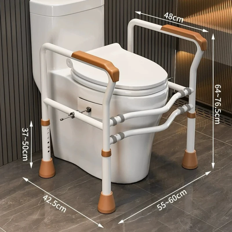 No Drill Toilet Safety Rail for Elderly,Heavy Duty Suction Cup Grab Bar,Wide Thick Bathroom Handle,Quick Install Commode Support