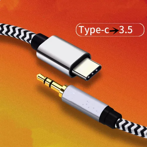 Type-c to 3.5mm male AUX audio cable Car mobile phone connected to the speaker headset power amplifier cable