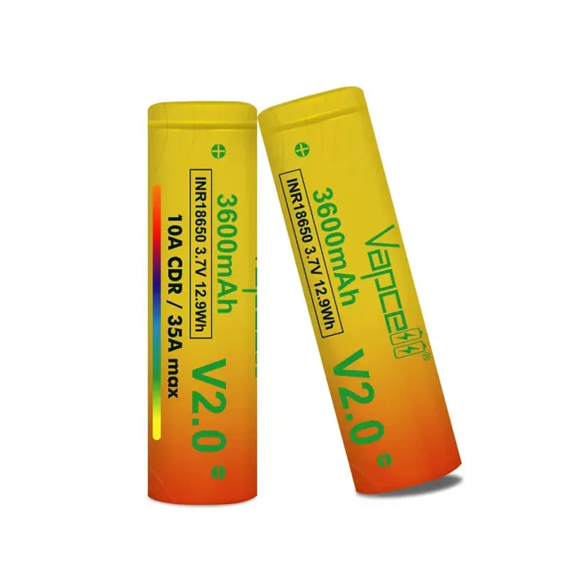 Original Vapcell INR 18650 Battery V2.0 3600mAh CDR 10A Max 35A 3.7V High Power Rechargeable Li-ion Battery For Flashlight Toys