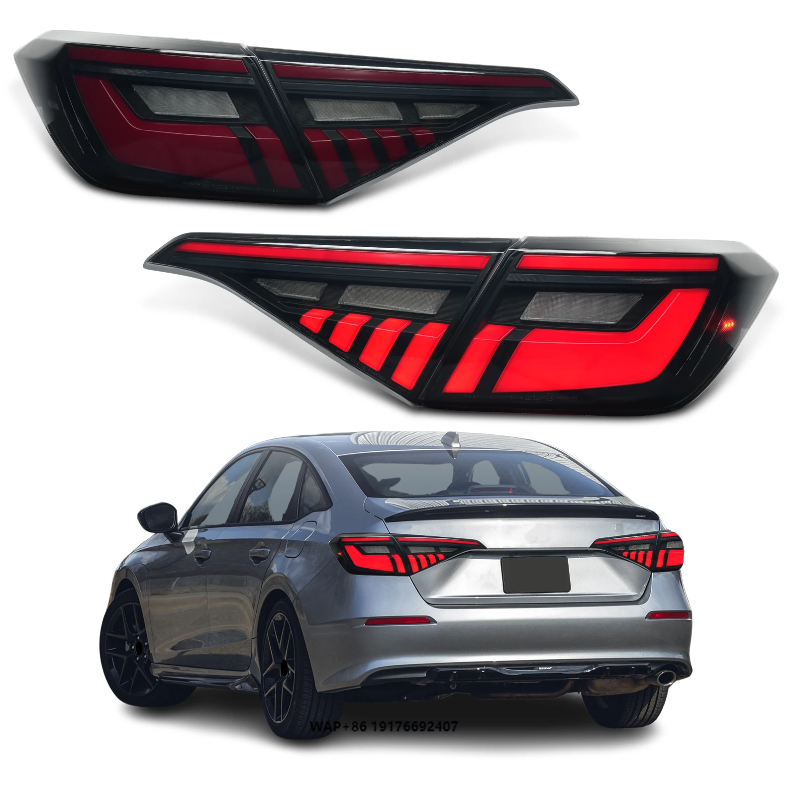 

Archaic Auto Light Factory Clear New LED Taillights for for 11th Gen Sedan 2021-2023 Plug & Play IP67 Waterproof