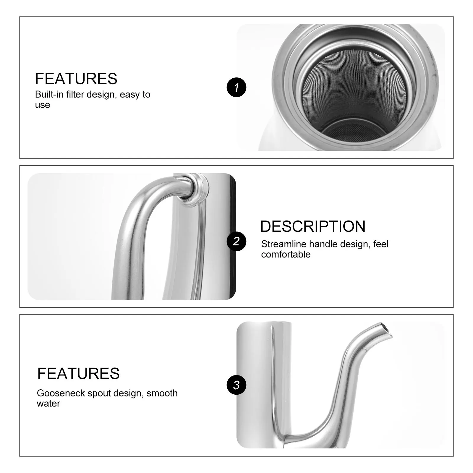 

1pc Stainless Steel Home Creative Teapot Tea Pot Thicken Water Tea Kitchen Supply Pot Filter Home Filter Kettle Kettle