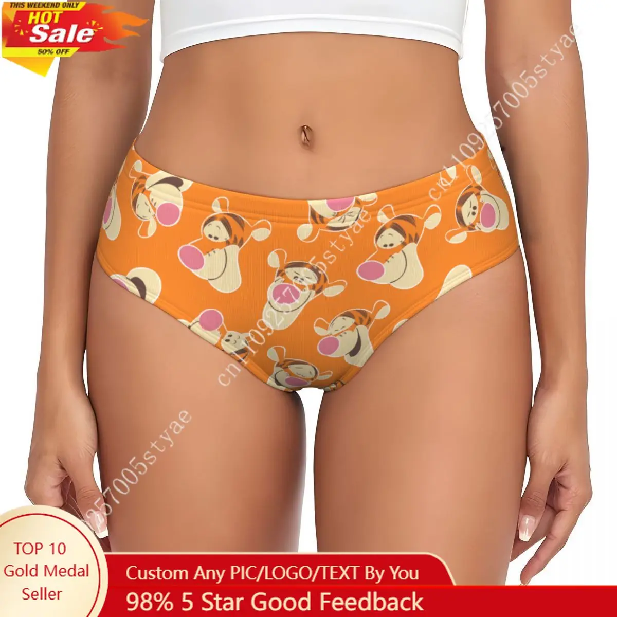 

Women's Winnie The Pooh Tigger Faces Brief Underwear Cozy Breathable Briefs Panties
