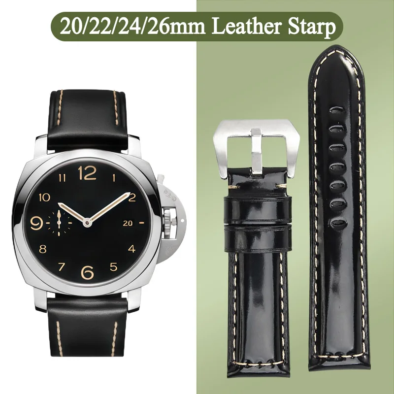 

20 мм 22 мм 24 мм 26 мм кожаный ремешок для часов Panerai PAM111 441 мягкий мужской сменный ремешок для часов аксессуары браслет