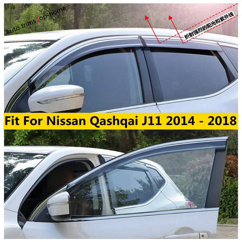 

Козырек Оконный Для Nissan Qashqai J11 2014-2018, защита от дождя и солнца