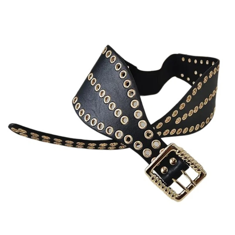 Y166 Women Wide Belt AllMatching Fashion Corset Belt Waist Belt Universal Waspie Dress Decorative WaistbandPU Waiststrap