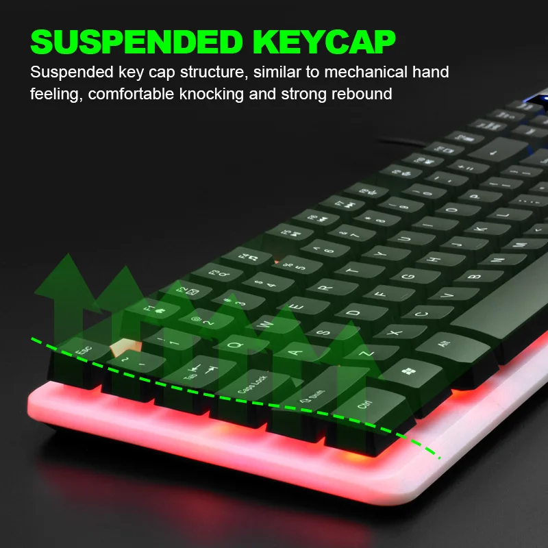 GTX350 game luminous keyboard mouse USB mechanical feel wired keyboard and mouse set cross-border