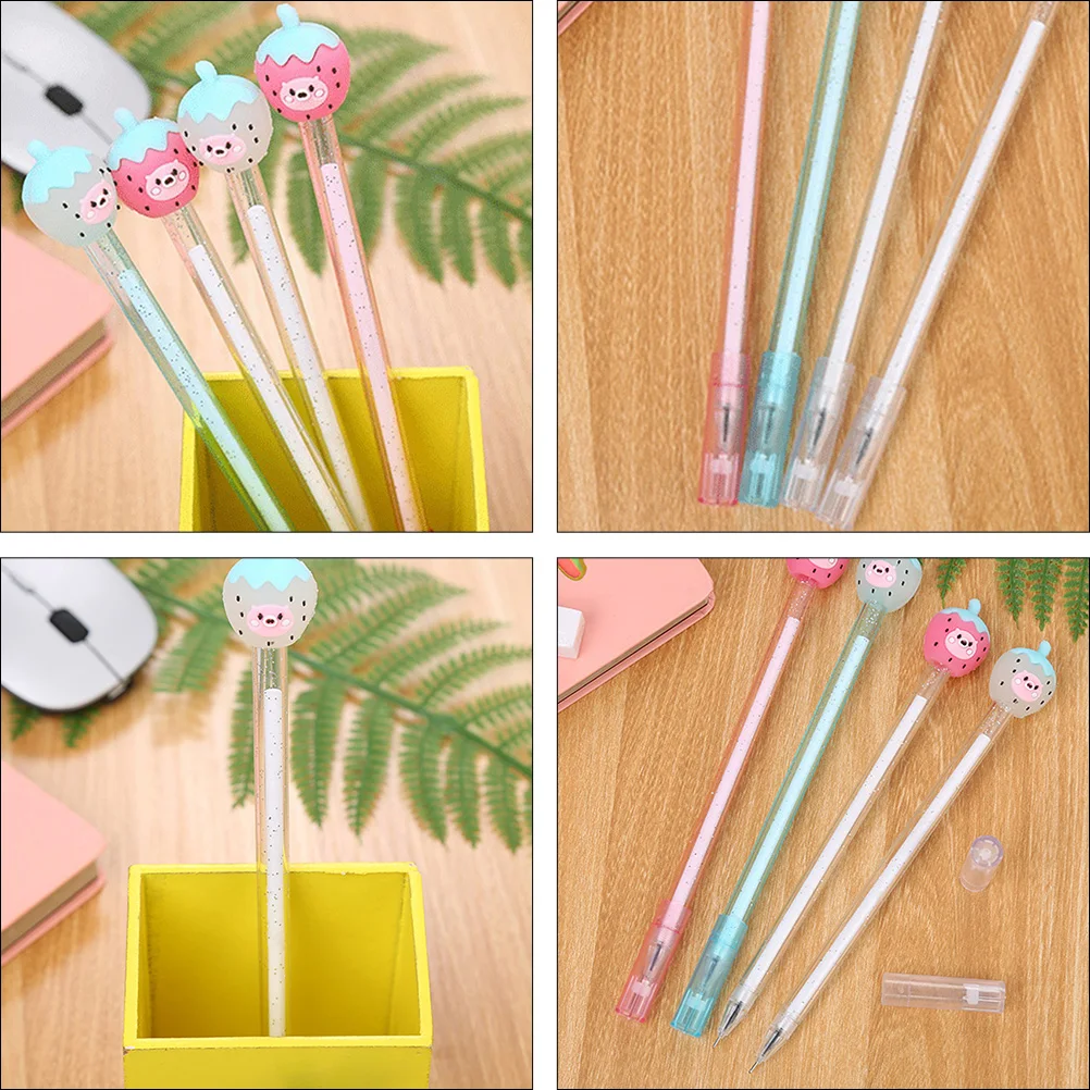 10 Pcs Gel Pens Creative Stationery Durable Plastic Adorable Design Bright Colors Writing Instruments School Office Use Portable