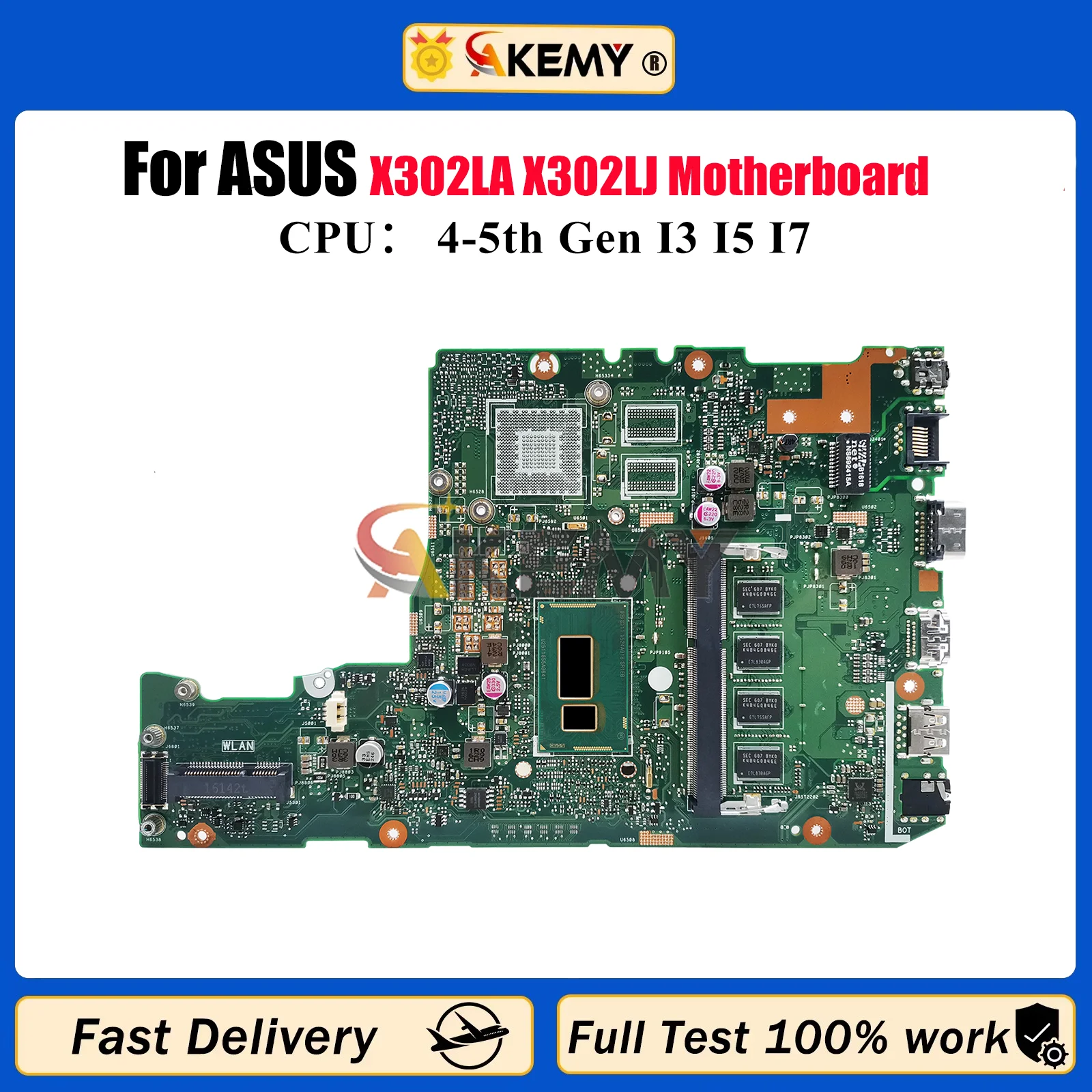 

X302LA Материнская плата для ноутбука ASUS VivoBook X302L X302LA X302LJ Материнская плата для ноутбука с процессором I3 I5 I7 100% тестирование ОК быстрая доставка