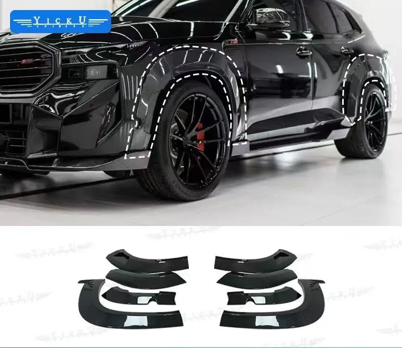 Custom dry carbon fiber body kit forBM W XM upgraded to RNG style, including front lip, side skirts and wheel arches, 2023-2024