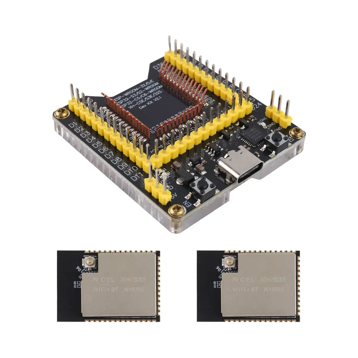 Burning Fixture Testing Board with 2 XH-S3E N16R8 Wifi Bluetooth5.0 Module Dual-Core MCU for ESP-32S -