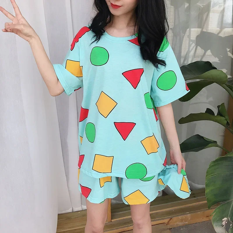 Pijama Shin Chan Mann Pyjama Shinchan Baumwolle Sommer Kurze Sets Japanische Pyjamas für Paare Mann und Frau Nachtwäsche 2021 – Detail 14