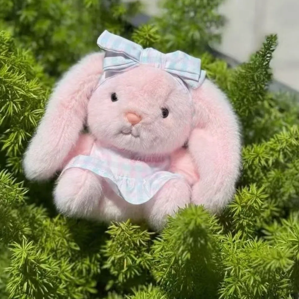 Dressed Multicolored Easter Stuffed Bunny Keychain Creative Bow Key Ring Soft Kawaii Rabbit Pendant Bag Charm Gifts