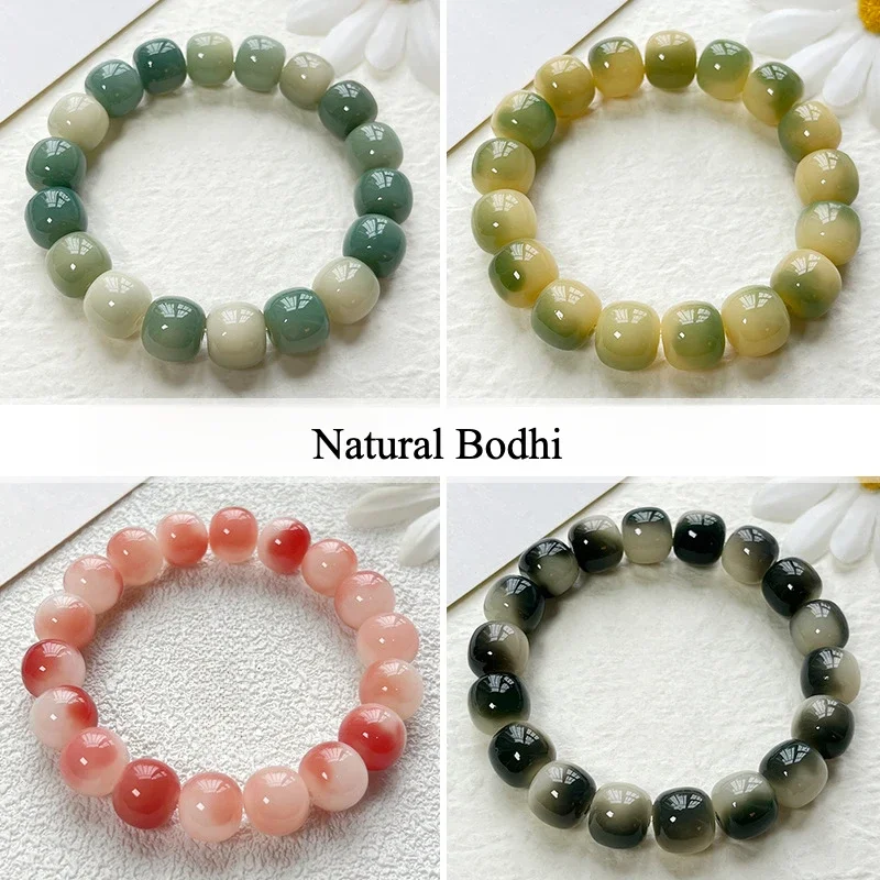 

Natural Bodhi Root Beaded Buddhist Beads Bracelets Y2K for Women Men Girl Rosary Fortune Good Luck Wisdom Peace Ornament Jewelry