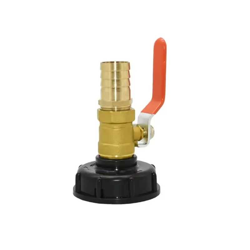 A02F-S60 To 25Mm Brass Hose Connector Valve For 1000L IBC, Water Pipe Adapter For Garden Irrigation And Home Plumbing