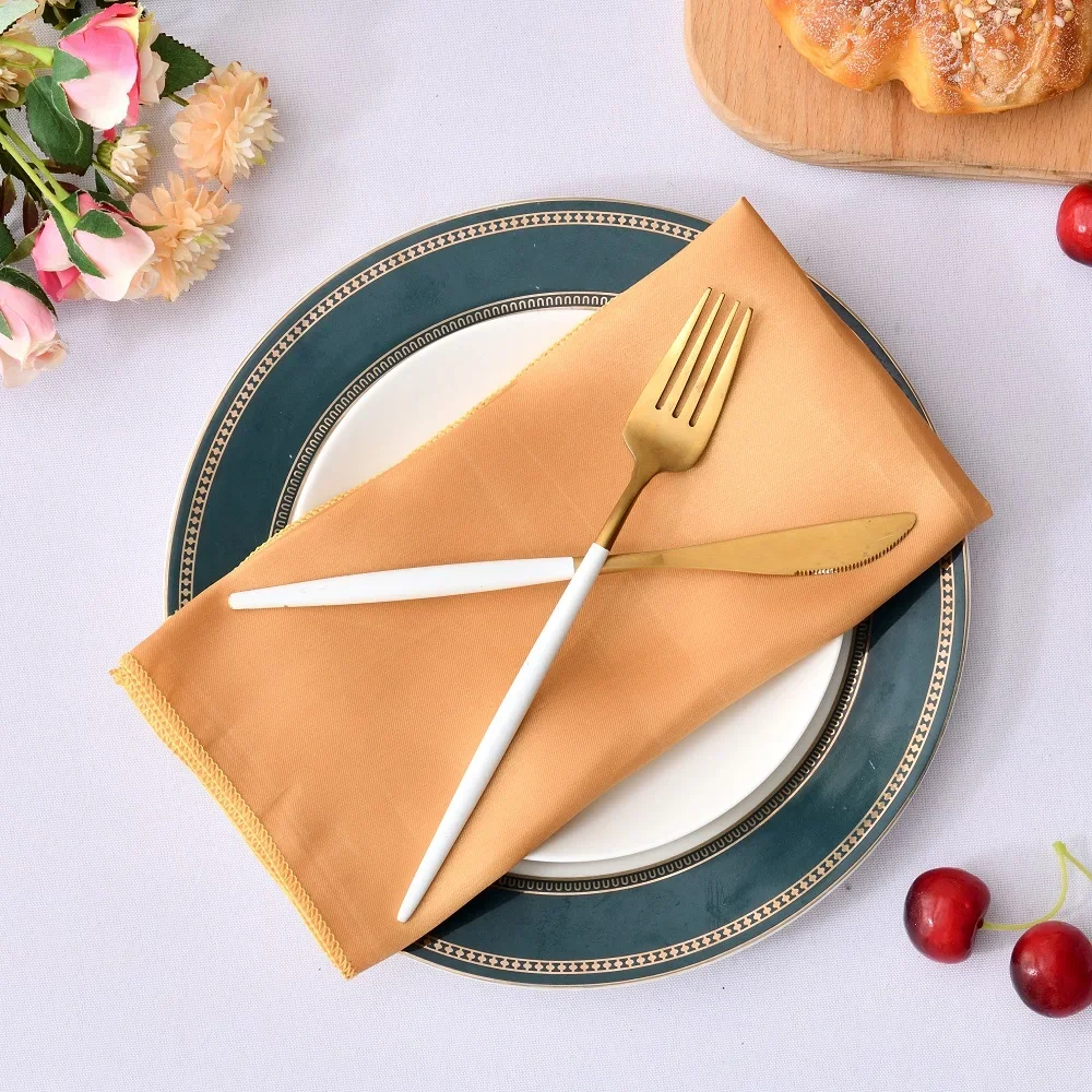 

50Pcs Satin Handkerchief Soft Fabric Napkins 30x30cm Square Table Cloth Restaurant Cafe Weddings Party Home Dinner Decor Supply