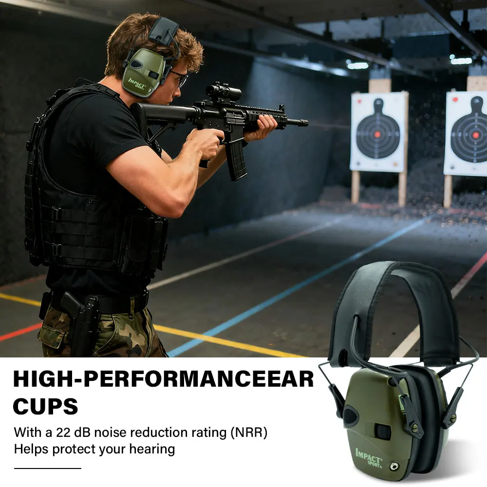 Hot Selling Over-Ear Active Shooting Headset Electronic Hearing Protection Earmuff Noise Cancelling Active Hunting Headset New