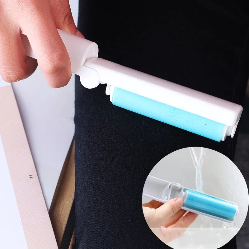 Roller Hair Sticker Device Portable Washable Sticky Clothes Hair Duster Mini Foldable Sticky Lint Brush