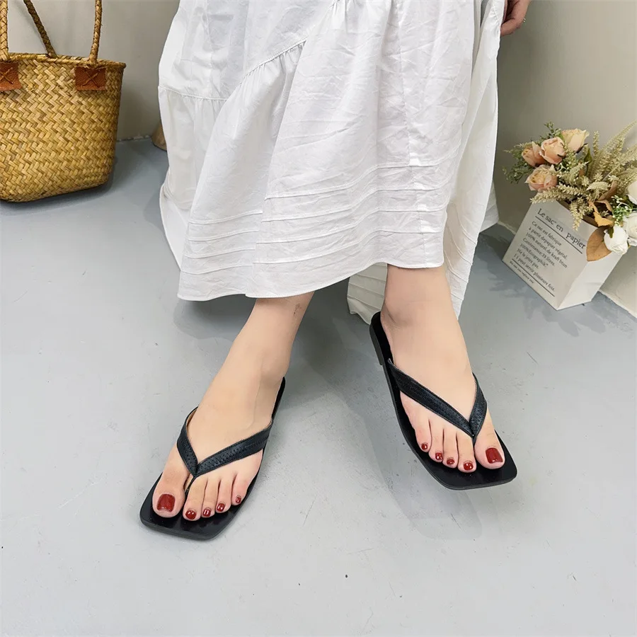 Careaymade-New Genuine Leather pure handmade women's Slippers,flat bottomed flip flops soft soled women summer beach sandals