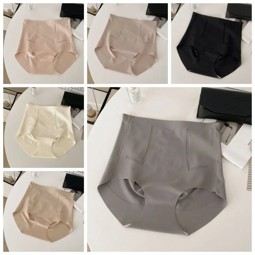 

Ice Silk Shapewear Panties Women Tummy Control High Waist Seamless Underwear Briefs Cotton Crotch Butt Lifter Underpants Female