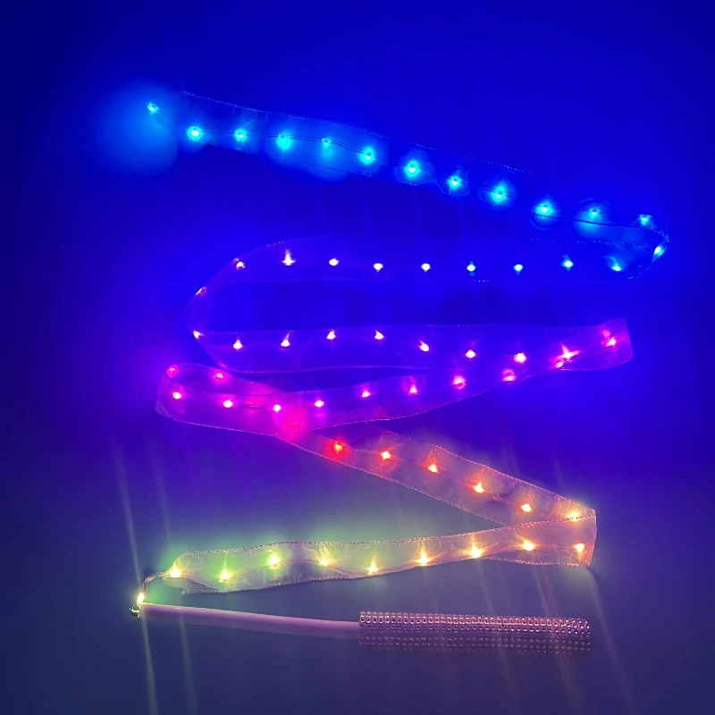 Led الانارة اللون الصالة الرياضية أشرطة APP توهج عن بعد الدعائم LED الجمباز الإيقاعي الرقص الشرقي الرقص الشرقي قابلة للشحن المرحلة الدعامة