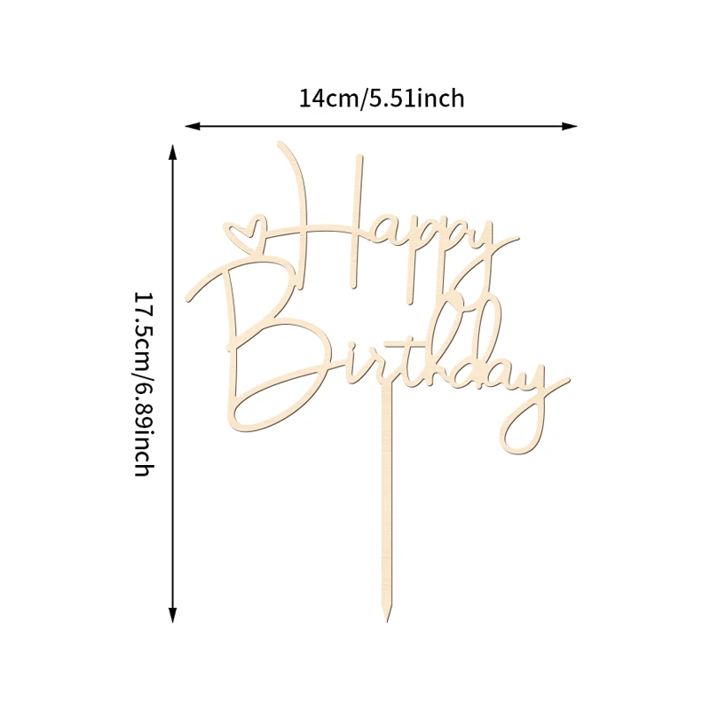 YOMDID Tortenaufsatz „Happy Birthday“, Geburtstagskuchendekoration mit Schriftzug und Herzakzenten, fröhliche Tortenaufsätze für Geburtstage – Detail 4