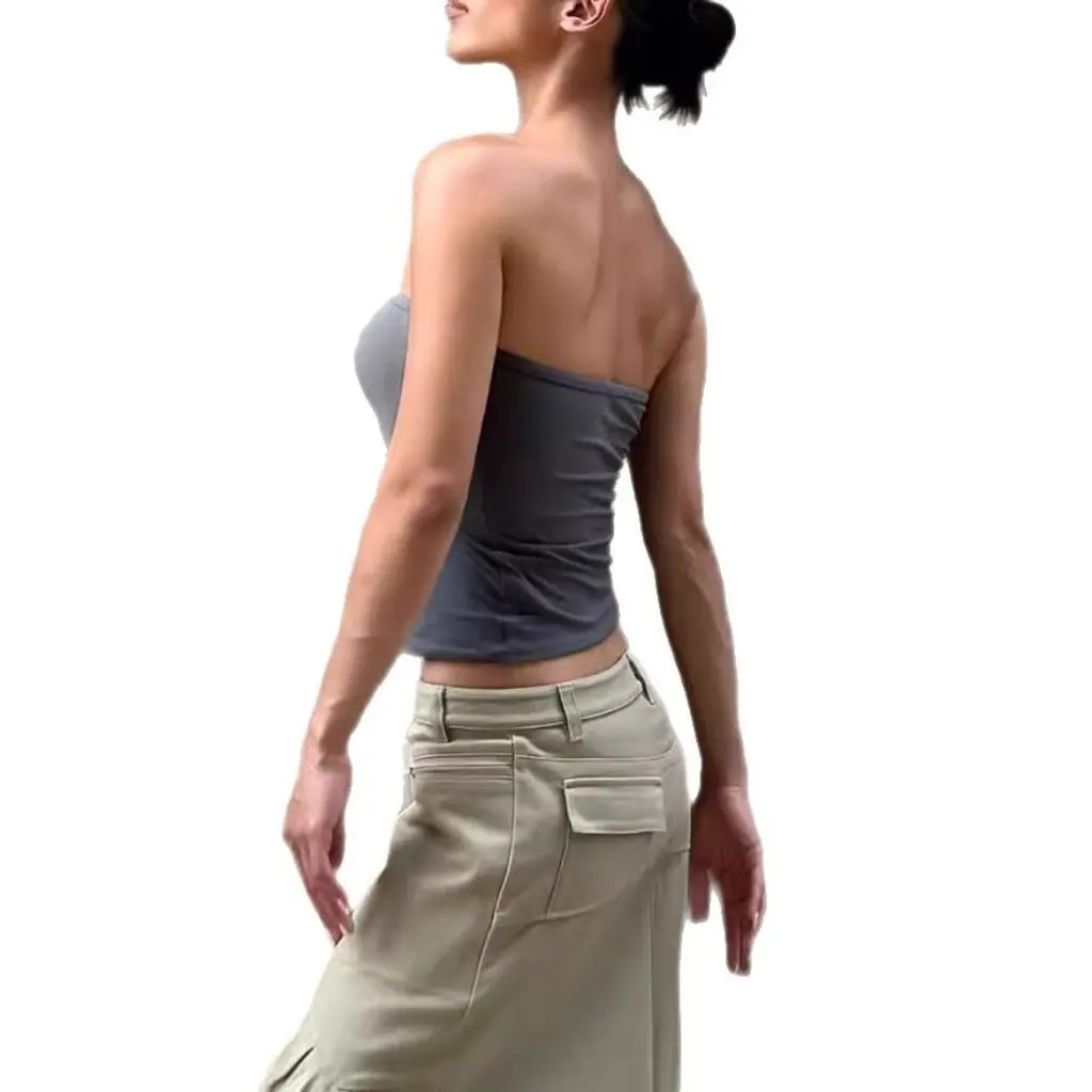 

Sexy Pure Desire Spicy Girl Nude-Feel Stretchy One-Piece Bandeau Top American-Style Sports Skin-Friendly Base Wrap for Women