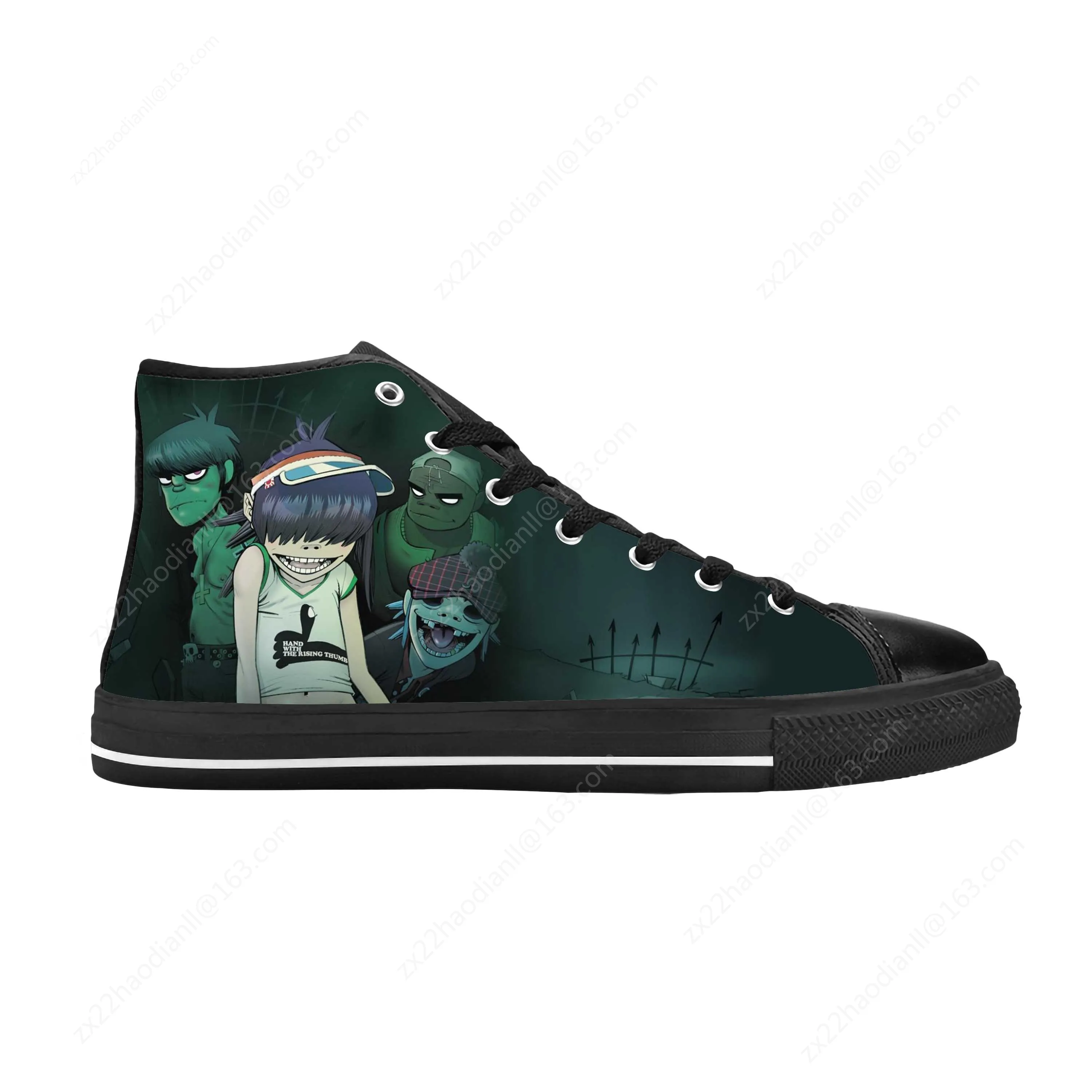 Gorillaz UK Rock Band Hip-Hop Rap Music Gorillazs Casual Cloth Shoes High Top Comfortable Breathable 3D Print Men Women Sneakers