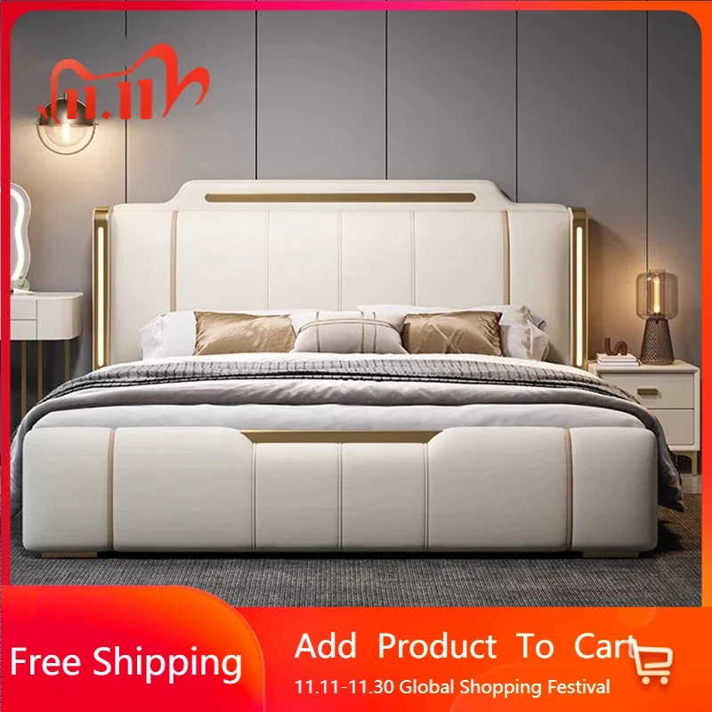

Bedroom Modern Bed King Size Luxury Double Comfortable Soft Sleeping Sun Design Bed Trendy Camas De Casal Lounge Suite Furniture