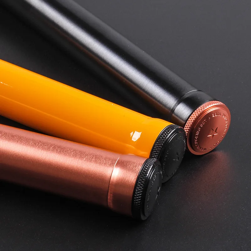 

Mini Rose Gold Metal Cigar Tube Travel Cigar Case Portable Humidor Cigar Holder Humidifier Lighter Smoking Accessories Men Gifts