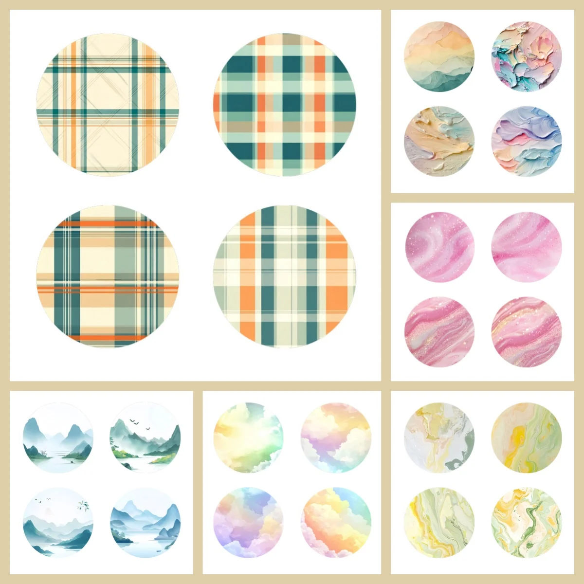 

4-х деревянных противоскользящих и теплоизоляционных подставок с мультяшными узорами, подходящих для кофейных ковриков в офисах и гостиных.