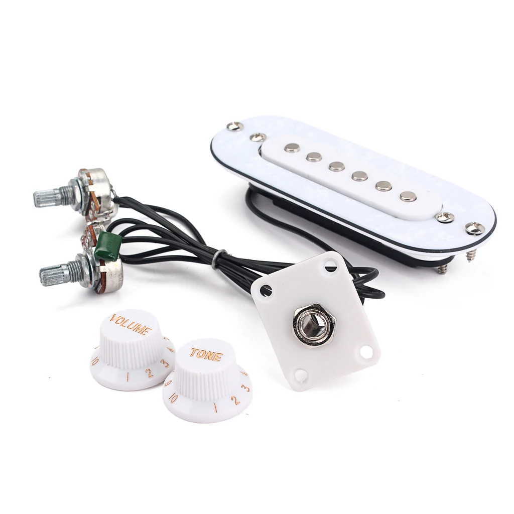 Guitar Bridge Pickup Loaded Prewired 52mm Copper Plastic Construction with Pickguard for 6 String Acoustic Guitars